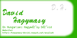 david hagymasy business card